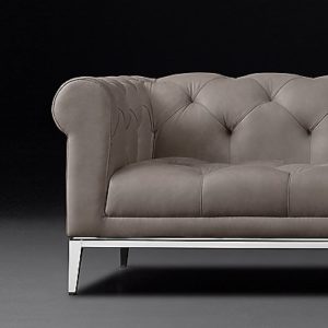 SOFA ITALIA CHESTERFIELD LEATHER - OAK BASE